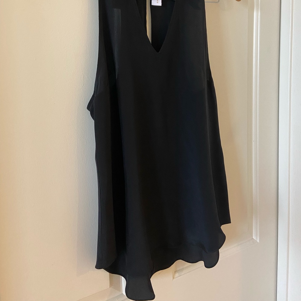 Revolve Amanda Uprichard Women’s Sz Small Black 100% Silk  Top Tank New - Picture 2 of 5
